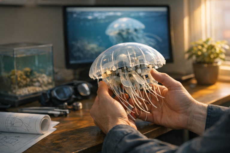 Jellyfish-Inspired Robot Swims at Record Speed Without Batteries