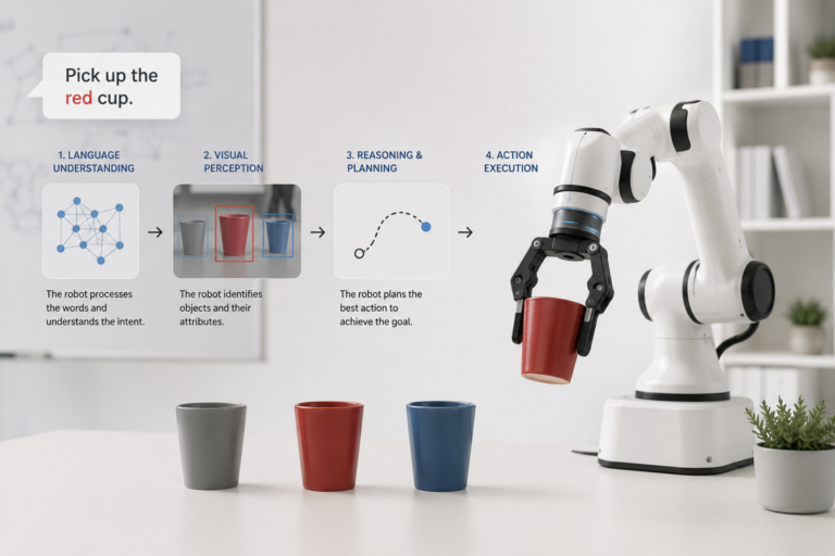 How Does a Robot Understand ‘Pick Up the Red Cup’?
