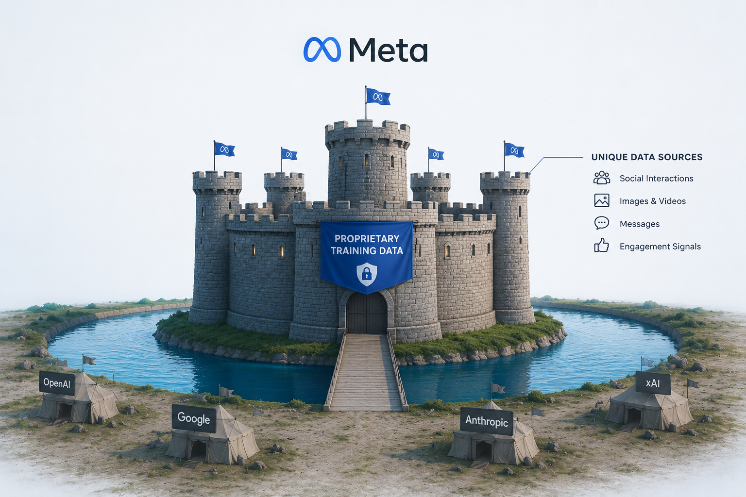 Meta's Proprietary Training Data Moat: An Edge No Lab Can Buy
